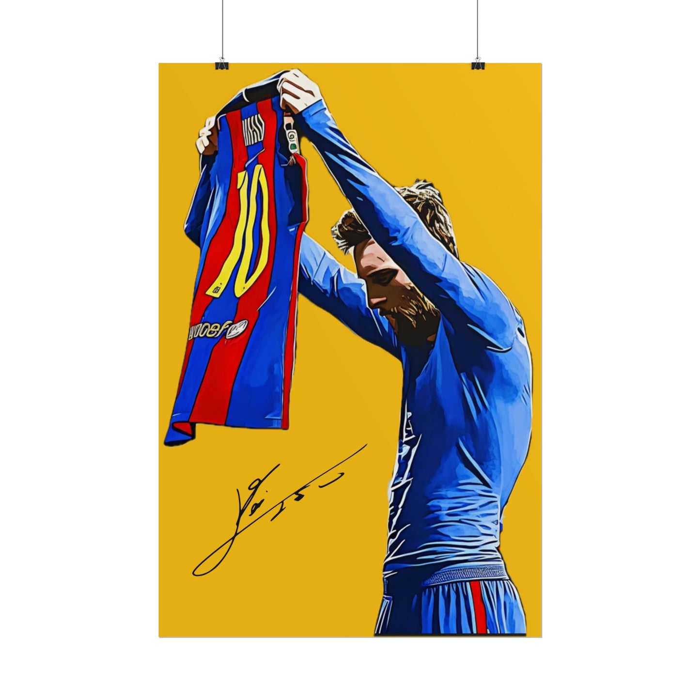 Messi Jersey Celebration Poster | Iconic Soccer Moment Wall Art | Perfect for Football Fans