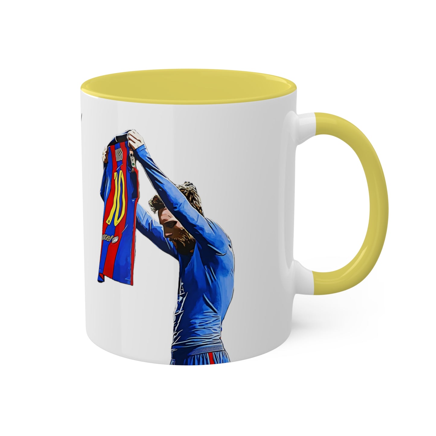 Lionel Messi Goal Celebration Mug – Iconic Barcelona Moment with Messi's Signature