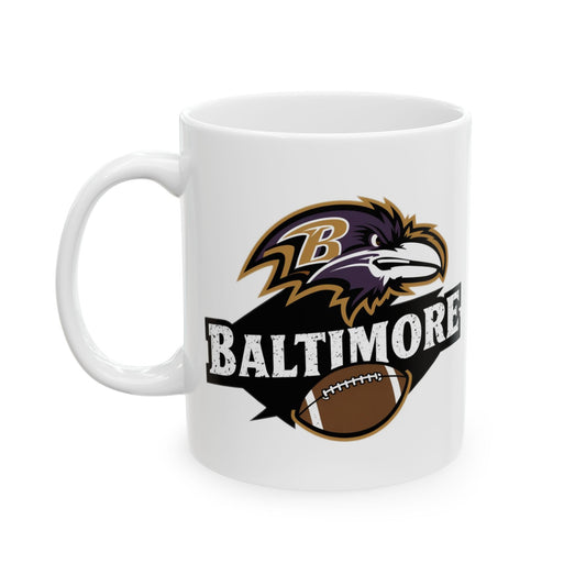 Baltimore Ravens Inspited 11oz White Ceramic Coffee Mug 