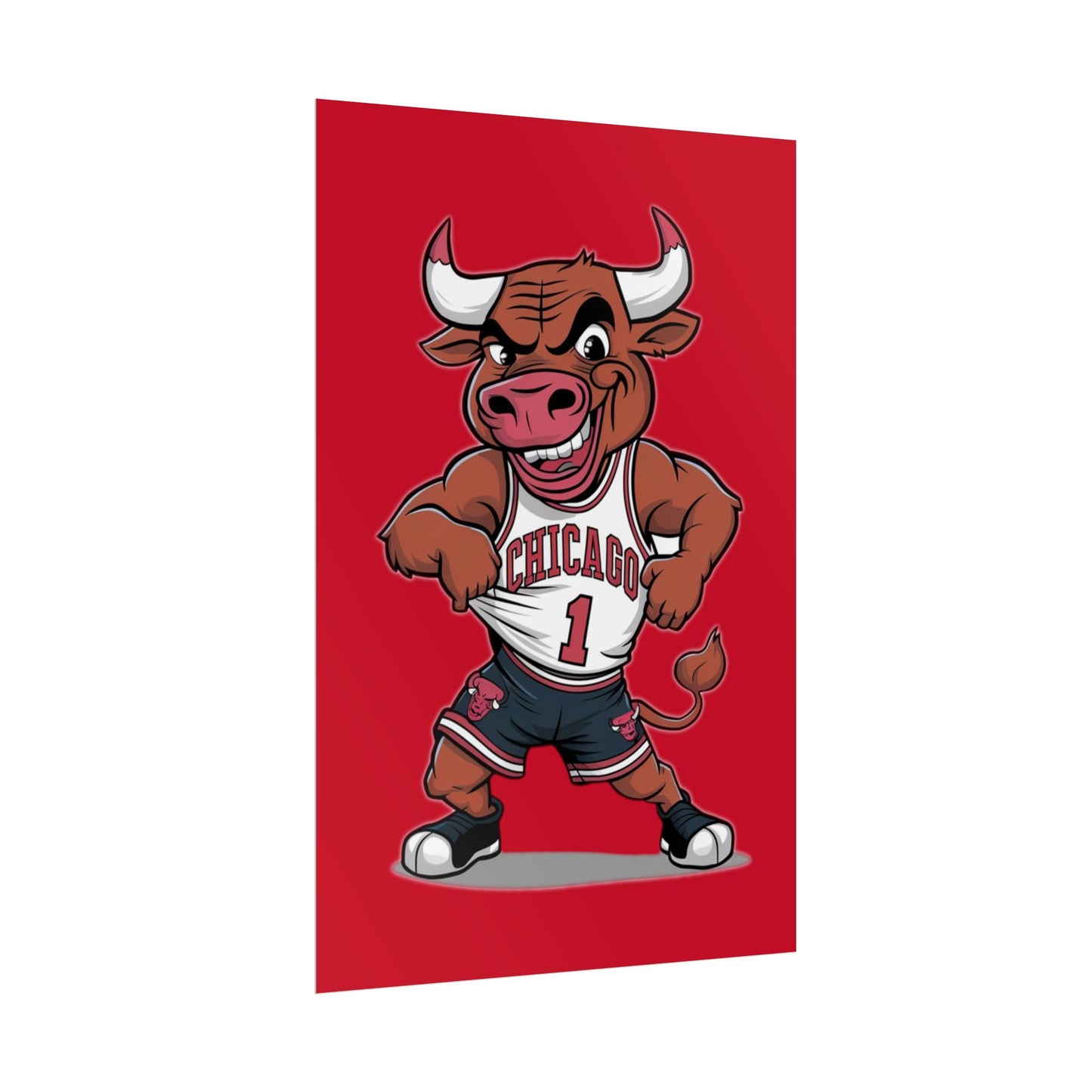 Chicago Bulls Benny the Bull Poster – Large Sports Art for Your Wall!