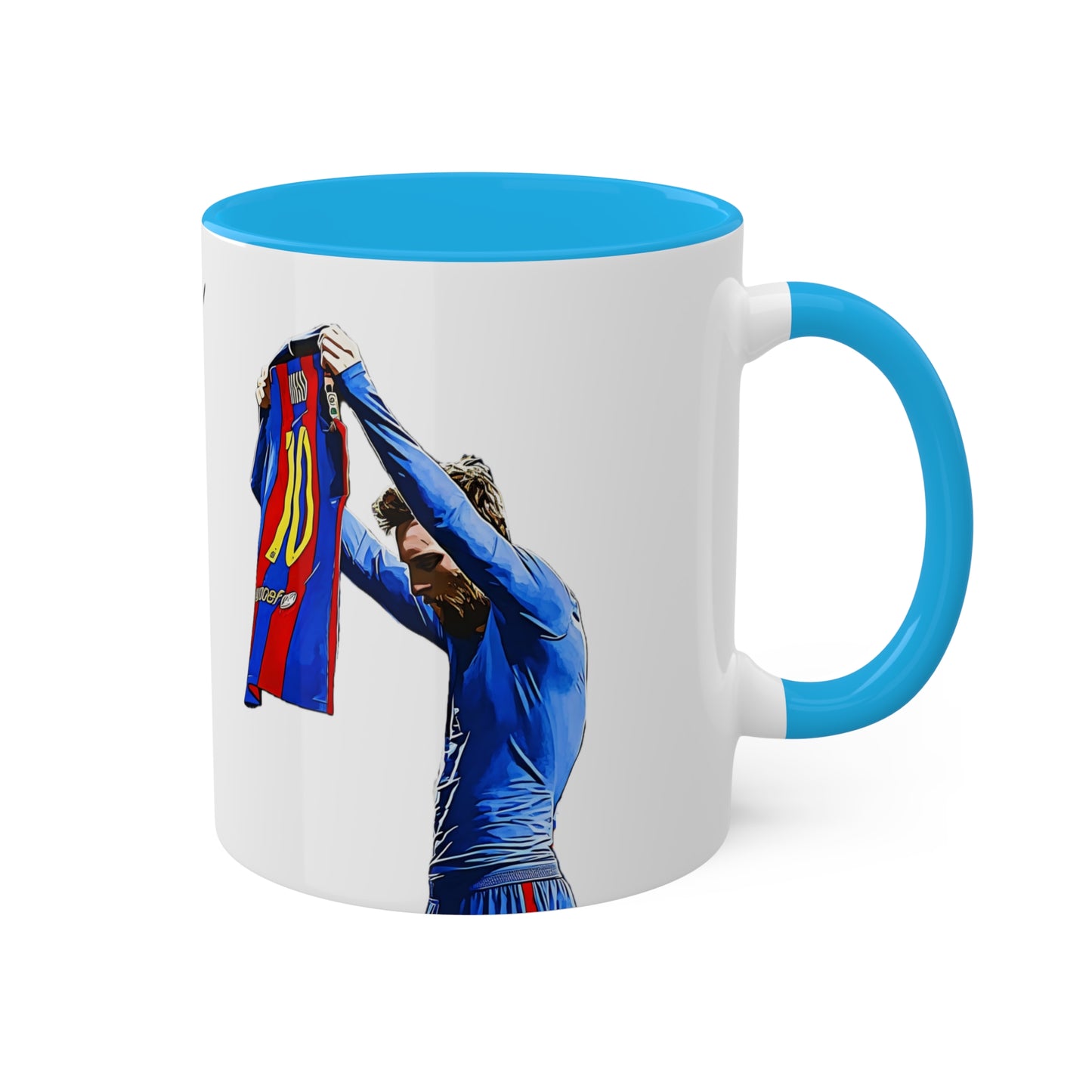 Lionel Messi Goal Celebration Mug – Iconic Barcelona Moment with Messi's Signature