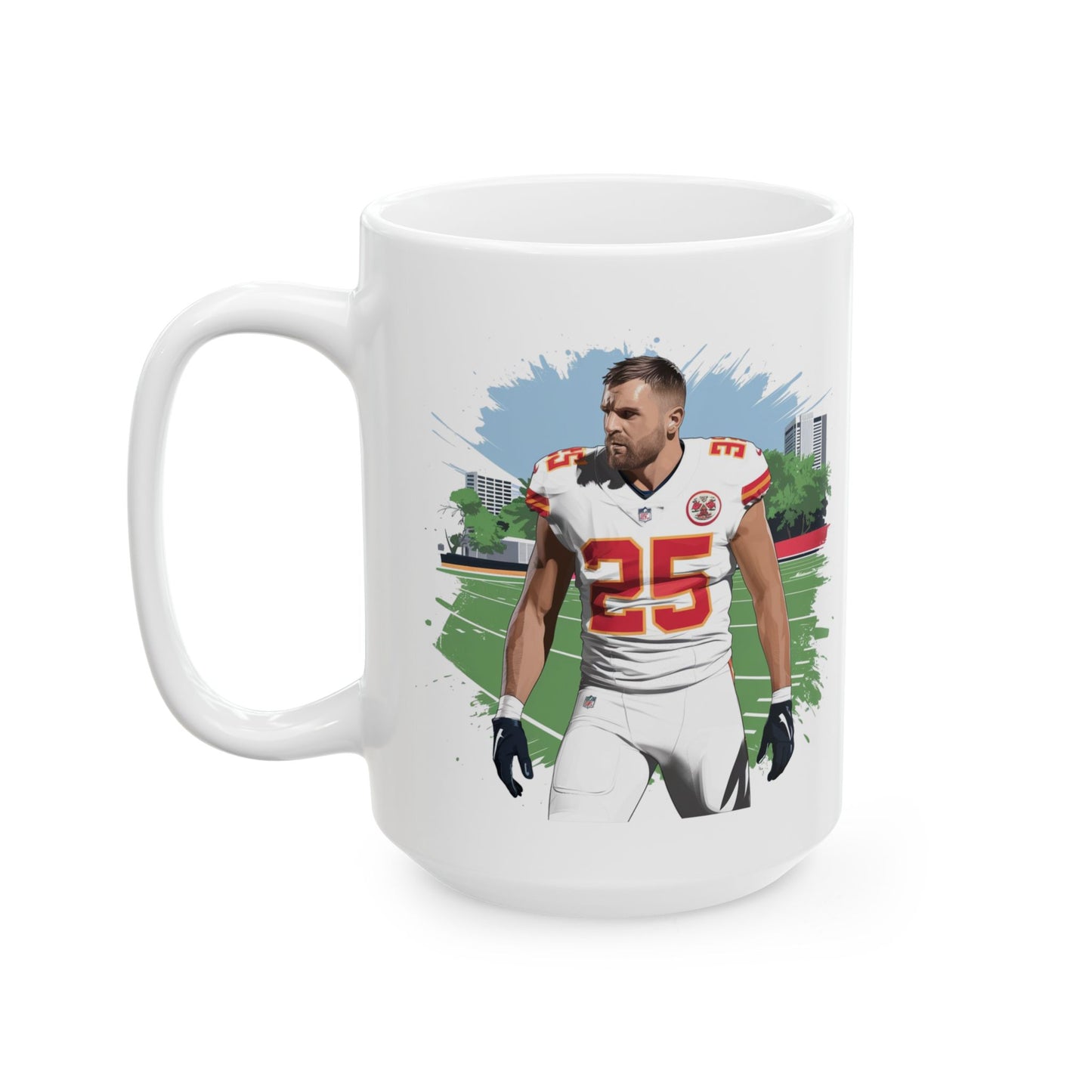 Travis Kelce Inspired 11oz & 15oz Mug  Double-Sided NFL Fan Art Coffee Cup | Chiefs Superstar Design | Perfect Gift for Football Fans