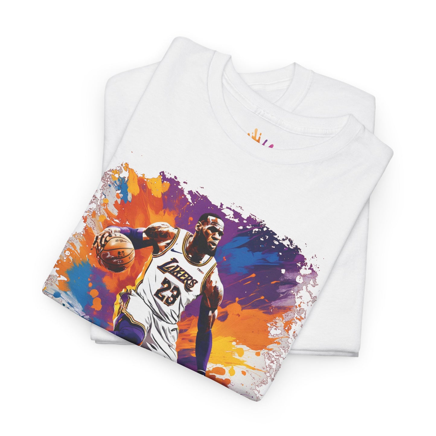 LeBron James Inspired Color Splash T-Shirt Iconic Basketball Legend Design, Perfect for Fans, Comfortable Everyday Wear