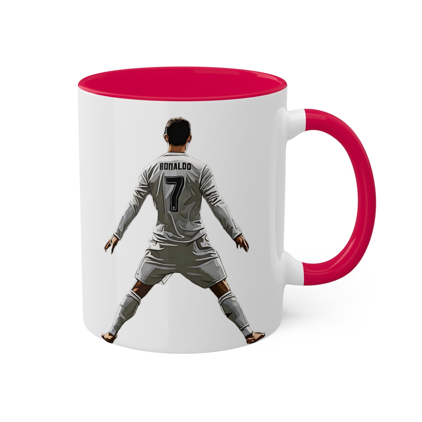 Ronlado Goal Celebration Pose - Real Madrid Celebration Red Accent 11oz Coffee Mug