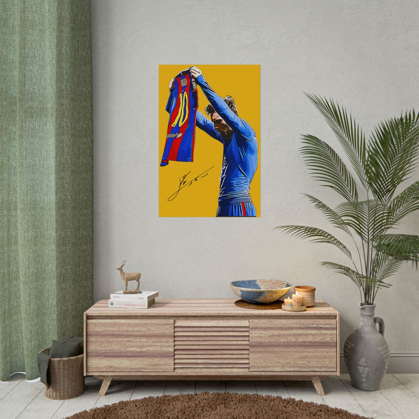 Messi Jersey Celebration Poster | Iconic Soccer Moment Wall Art | Perfect for Football Fans