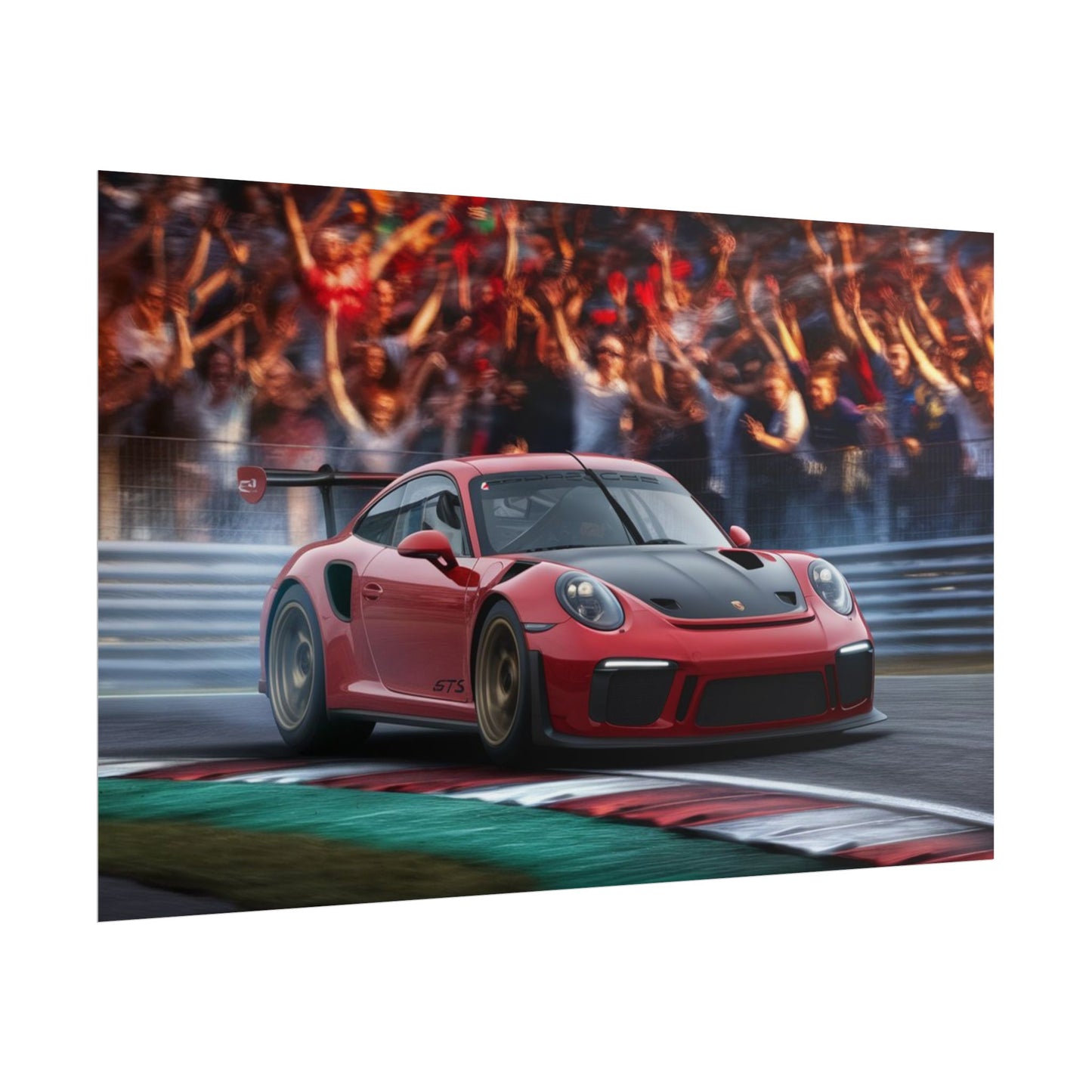 High-Octane Porsche Race Car Poster - Thrilling Modern Motorsport Art for Racing Fans & Car Enthusiasts