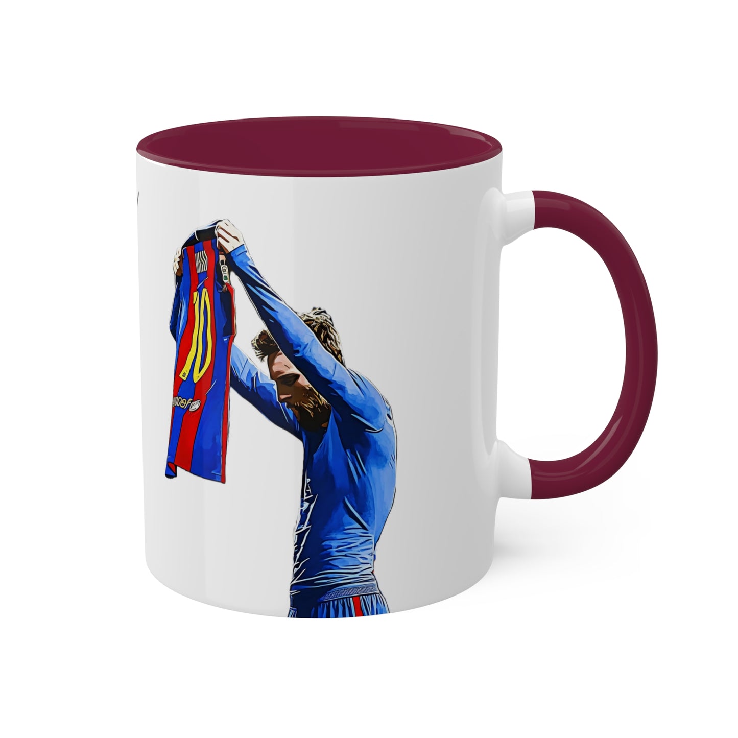 Lionel Messi Goal Celebration Mug – Iconic Barcelona Moment with Messi's Signature