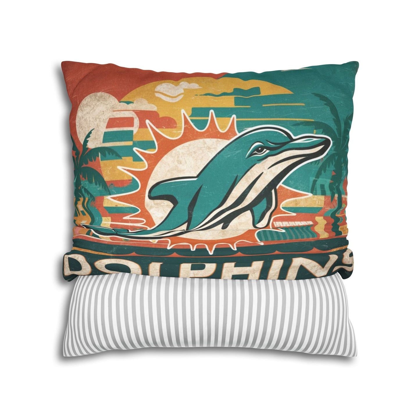 Miami Football Pillowcase Cover | Vintage Miami Football Decor for Fans, Man Cave Accessories, Game Room Pillows, Dorm Room Gifts