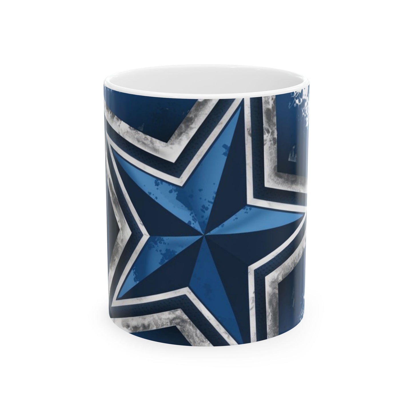 Dallas Star Logo Navy White Ceramic Coffee Mug 11oz