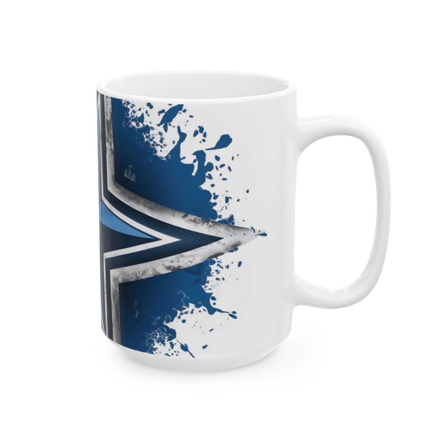 Dallas Cowboys-Inspired Star Logo Coffee Mug | 11oz & 15oz | Available in White and Navy Accent Colors | Perfect NFL Fan Gift